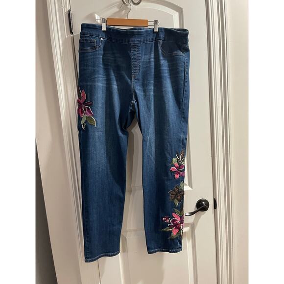 Chico’s Pull-On Embellished Ankle Jeggings in ANDROMEDA INDIGO Size 20T - Picture 3 of 10